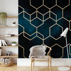 Mural Wallpaper Wall Sticker Covering Print Gold Abstract Canvas Home Décor Peel and Stick Removable