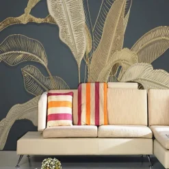 Mural Wallpaper Wall Sticker Covering Print Gold Tropical Palm Leaf Canvas Home Décor Peel and Stick Removable