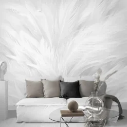 Mural Wallpaper Wall Sticker Covering Print Peel and Stick Self Adhesive White Feather Room Wallcovering PVC / Vinyl Home Decor