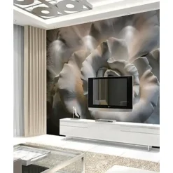 Mural Wallpaper Wall Sticker Covering Print Adhesive Required 3D Relief Effect Blossom Flower Canvas Home Décor