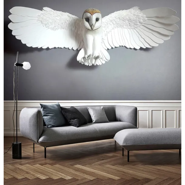 Mural Wallpaper Wall Sticker Covering Print Peel and Stick Self Adhesive Animal White Cute Owl Faux 3D PVC / Vinyl Home Decor