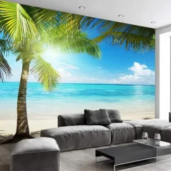 Mural Wallpaper Wall Sticker Covering Print Peel and Stick Removable Self Adhesive Landscape Seaside Tree PVC / Vinyl Home Decor