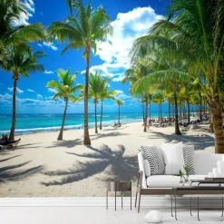 Mural Wallpaper Wall Sticker Covering Print Peel and Stick Removable Self Adhesive Landscape Seaside Tree PVC / Vinyl Home Decor