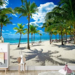 Mural Wallpaper Wall Sticker Covering Print Peel and Stick Removable Self Adhesive Landscape Seaside Tree PVC / Vinyl Home Decor