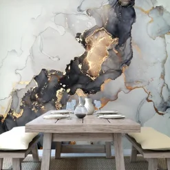 Mural Wallpaper Wall Sticker Covering Print Peel and Stick Removable Self Adhesive Artistic Marble Gold Canvas Home Decor