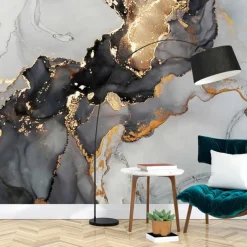 Mural Wallpaper Wall Sticker Covering Print Peel and Stick Removable Self Adhesive Artistic Marble Gold Canvas Home Decor