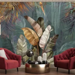 Mural Wallpaper Wall Sticker Covering Print Peel and Stick Removable Tropical Palm Leaf Canvas Home Décor