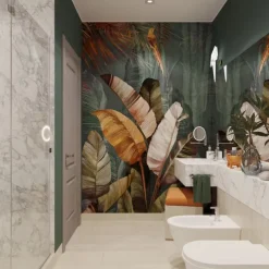 Mural Wallpaper Wall Sticker Covering Print Peel and Stick Removable Tropical Palm Leaf Canvas Home Décor