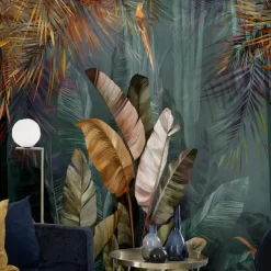 Mural Wallpaper Wall Sticker Covering Print Peel and Stick Removable Tropical Palm Leaf Canvas Home Décor