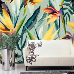 Mural Wallpaper Wall Sticker Covering Print Adhesive Required Tropical Palm Leaf Canvas Home Décor