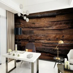 Mural Wallpaper Wall Sticker Covering Print Adhesive Required Faux Wood Plank Canvas Home Décor