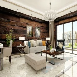 Mural Wallpaper Wall Sticker Covering Print Adhesive Required Faux Wood Plank Canvas Home Décor