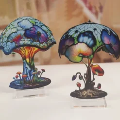 Mushroom Decoration Acrylic Double-sided Desktop Decoration Flowers Octopus Snail Plants Handicraft Decoration Home Office Decor