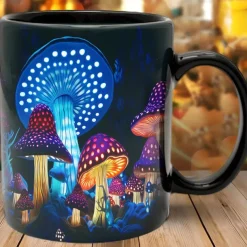 Mushroom Fantasy Mug - Trippy Misty Nature Design, Perfect Gift for Nature Lovers and Fantasy Enthusiasts