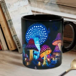 Mushroom Fantasy Mug - Trippy Misty Nature Design, Perfect Gift for Nature Lovers and Fantasy Enthusiasts