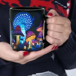 Mushroom Fantasy Mug - Trippy Misty Nature Design, Perfect Gift for Nature Lovers and Fantasy Enthusiasts
