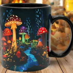 Mushroom Fantasy Mug - Trippy Misty Nature Design, Perfect Gift for Nature Lovers and Fantasy Enthusiasts