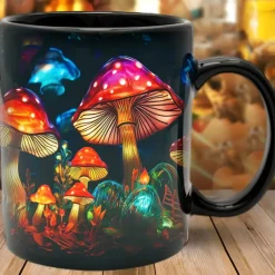 Mushroom Fantasy Mug - Trippy Misty Nature Design, Perfect Gift for Nature Lovers and Fantasy Enthusiasts