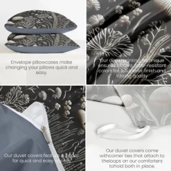 Mushroom Forest Mexican Folk Art Pattern Duvet Cover Set Comforter Set Soft 3-Piece Luxury Cotton Bedding Set Home Decor Gift