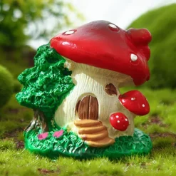 Mushroom House Resin Decoration Gardening Flowerpot Micro Landscape Scene With Home Decoration 1PC