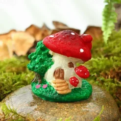 Mushroom House Resin Decoration Gardening Flowerpot Micro Landscape Scene With Home Decoration 1PC