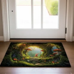 Mushrooms Forest Doormat Floor Mats Washable Rugs Kitchen Mat Non-Slip Oil Proof Rug Indoor Outdoor Mat Bedroom Decor Bathroom Mat Entrance Rug
