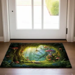 Mushrooms Forest Doormat Floor Mats Washable Rugs Kitchen Mat Non-Slip Oil Proof Rug Indoor Outdoor Mat Bedroom Decor Bathroom Mat Entrance Rug