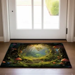 Mushrooms Forest Doormat Floor Mats Washable Rugs Kitchen Mat Non-Slip Oil Proof Rug Indoor Outdoor Mat Bedroom Decor Bathroom Mat Entrance Rug
