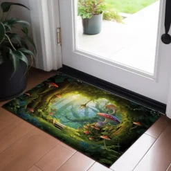 Mushrooms Forest Doormat Floor Mats Washable Rugs Kitchen Mat Non-Slip Oil Proof Rug Indoor Outdoor Mat Bedroom Decor Bathroom Mat Entrance Rug