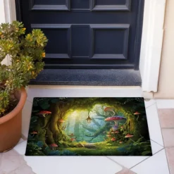 Mushrooms Forest Doormat Floor Mats Washable Rugs Kitchen Mat Non-Slip Oil Proof Rug Indoor Outdoor Mat Bedroom Decor Bathroom Mat Entrance Rug