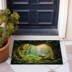 Mushrooms Forest Doormat Floor Mats Washable Rugs Kitchen Mat Non-Slip Oil Proof Rug Indoor Outdoor Mat Bedroom Decor Bathroom Mat Entrance Rug