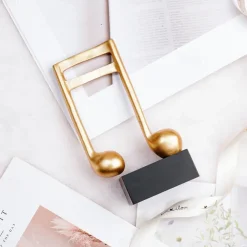 Music Note Figurines Musical Sculpture Statue Crafts Tabletop Decorations for Piano Lover Musician Souvenirs Home Office Decor