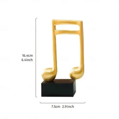 Music Note Figurines Musical Sculpture Statue Crafts Tabletop Decorations for Piano Lover Musician Souvenirs Home Office Decor