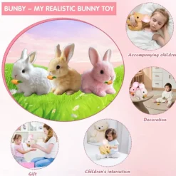 My Realistic Bunny Toy, Interactive Bunny Easter Decoration Realistic Bunny Gift for Kids- Jumping, Twitching, and Shaking Ears, Bunny Realistic Bunny Toy, Bunbi Realistic Bunny