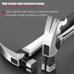 Nail Hammer - Heavy Duty Carpenter Hammer Steel Woodworking Tools Automatic Magnetic Nail Suction Hammer for Home, Industry