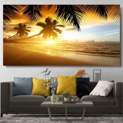 Natural Modern Seascape Wall Pictures Landscape Beach Sea Ocean Canvas Painting Wall Art Posters for Living Room Decor Cuadros