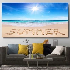 Natural Modern Seascape Wall Pictures Landscape Beach Sea Ocean Canvas Painting Wall Art Posters for Living Room Decor Cuadros