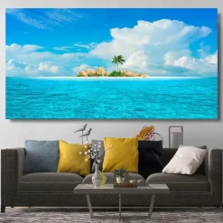 Natural Modern Seascape Wall Pictures Landscape Beach Sea Ocean Canvas Painting Wall Art Posters for Living Room Decor Cuadros