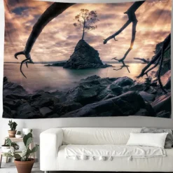 Nature Beach Ocean Hanging Tapestry Wall Art Large Tapestry Mural Decor Photograph Backdrop Blanket Curtain Home Bedroom Living Room Decoration