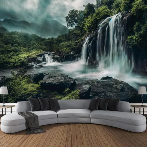 Nature Cascade Hanging Tapestry Wall Art Large Tapestry Mural Decor Photograph Backdrop Blanket Curtain Home Bedroom Living Room Decoration
