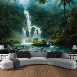 Nature Cascade Hanging Tapestry Wall Art Large Tapestry Mural Decor Photograph Backdrop Blanket Curtain Home Bedroom Living Room Decoration