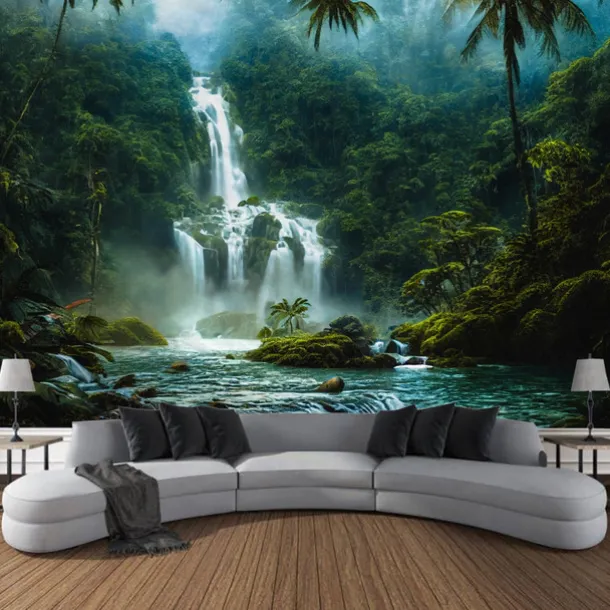 Nature Cascade Hanging Tapestry Wall Art Large Tapestry Mural Decor Photograph Backdrop Blanket Curtain Home Bedroom Living Room Decoration