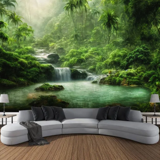 Nature Cascade Hanging Tapestry Wall Art Large Tapestry Mural Decor Photograph Backdrop Blanket Curtain Home Bedroom Living Room Decoration