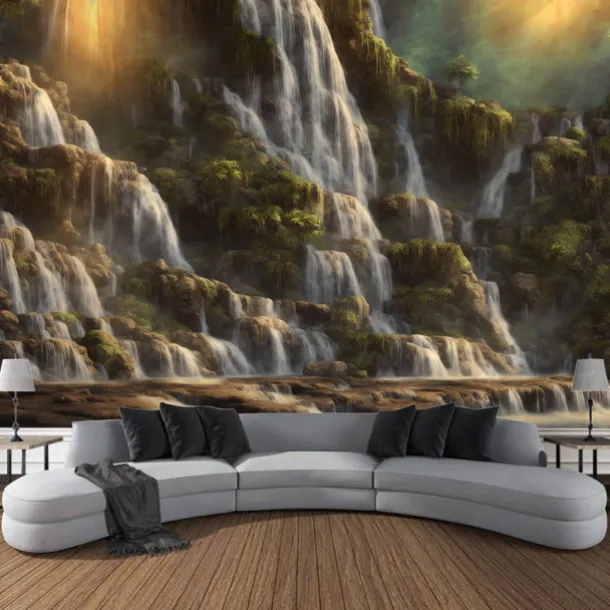 Nature Cascade Hanging Tapestry Wall Art Large Tapestry Mural Decor Photograph Backdrop Blanket Curtain Home Bedroom Living Room Decoration