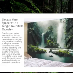 Nature Forest Waterfall Hanging Tapestry Wall Art Large Tapestry Mural Decor Photograph Backdrop Blanket Curtain Home Bedroom Living Room Decoration