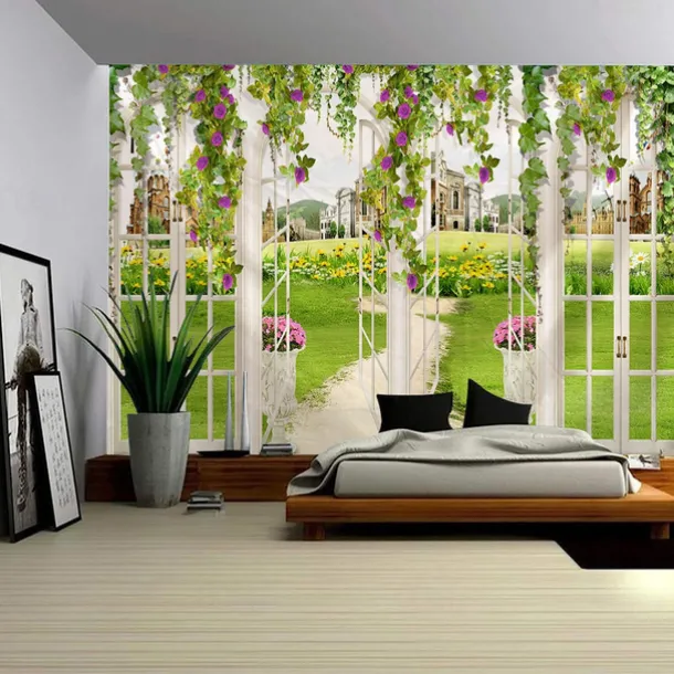 Nature Garden Theme Hanging Tapestry Wall Art Large Tapestry Mural Decor Photograph Backdrop Blanket Curtain Home Bedroom Living Room Decoration