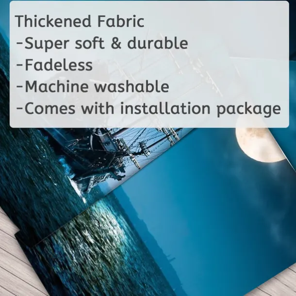 Nature Landscape Hanging Tapestry Wall Art Marine Sailing Moon Large Tapestry Mural Decor Photograph Backdrop Blanket Curtain Home Bedroom Living Room Decoration Pirate