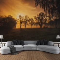 Nature Sunset Landscape Hanging Tapestry Wall Art Large Tapestry Mural Decor Photograph Backdrop Blanket Curtain Home Bedroom Living Room Decoration
