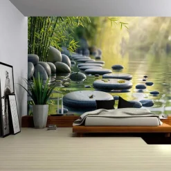 Nature Zen Meditation Hanging Tapestry Wall Art Large Tapestry Mural Decor Photograph Backdrop Blanket Curtain Home Bedroom Living Room Decoration