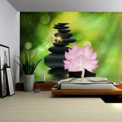Nature Zen Meditation Hanging Tapestry Wall Art Large Tapestry Mural Decor Photograph Backdrop Blanket Curtain Home Bedroom Living Room Decoration